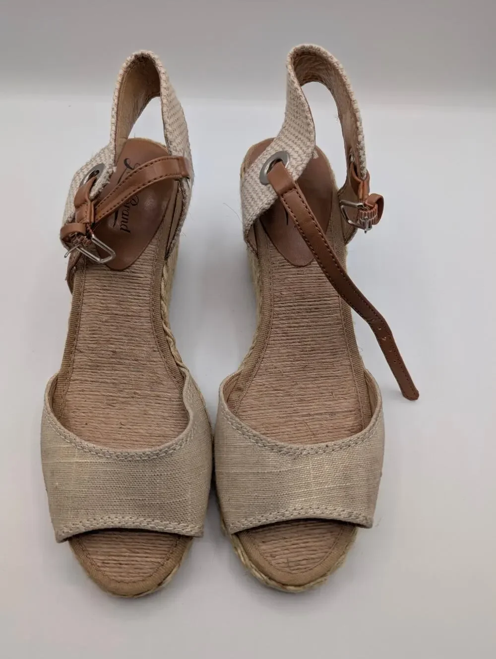 Lucky Brand Kyndra peep-toe espridrille wedges size 8M (38)